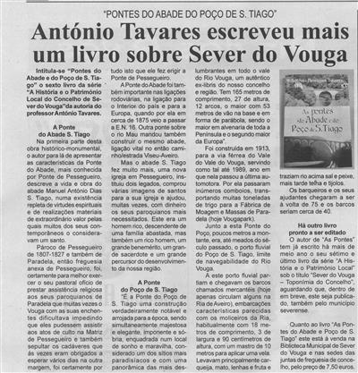 BV-2.ªjul.'20-p.6-António Tavares escreveu mais um livro sobre Sever do Vouga : 'Pontes do Abade e do Poço de S. Tiago'.jpg