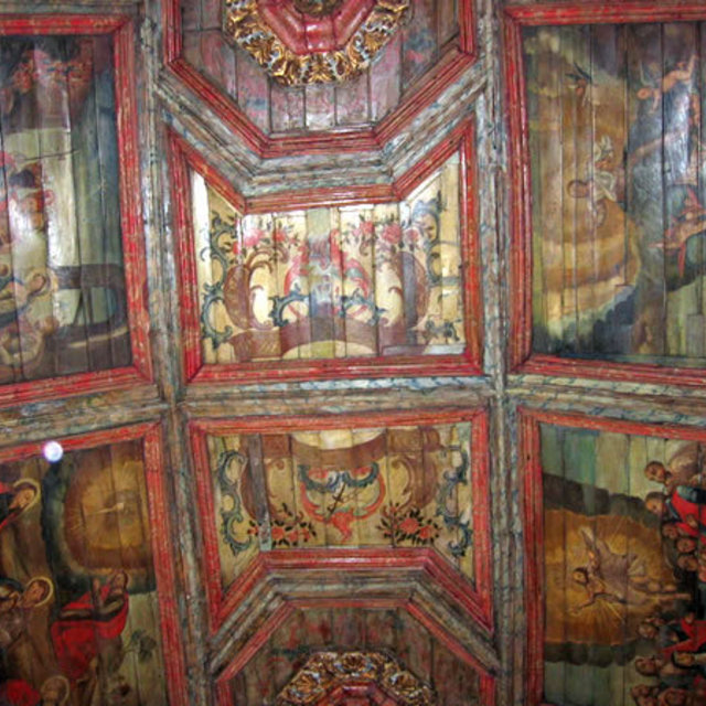Igreja de rocas - painel pintado no tecto