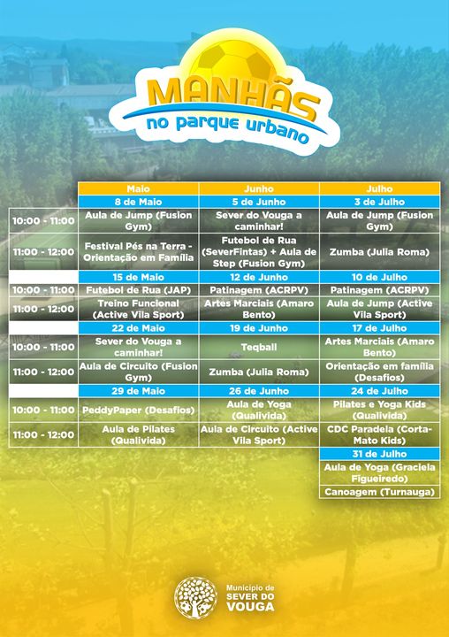 Calendário - Manhãs no Parque Urbano