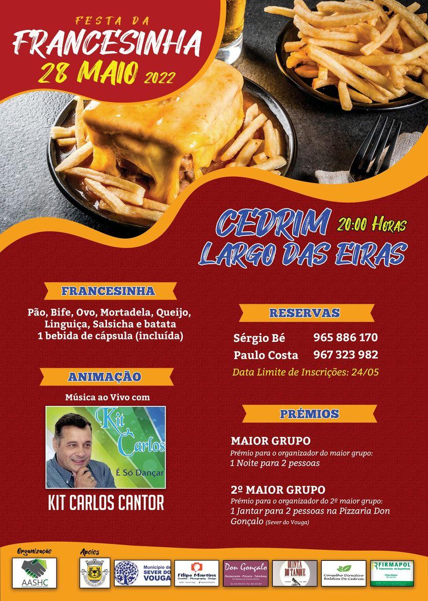 28 maio - Festa da Francesinha - Largo das Eiras em Cedrim