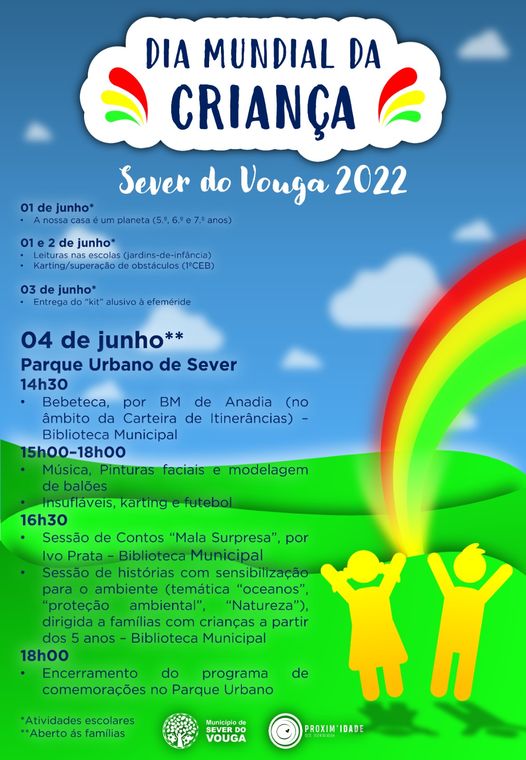1,2,3 e 4 de junho - Dia da Criança - programa